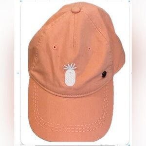 **Roxy ** Like New Peach/Pink Pineapple Design Baseball Cap